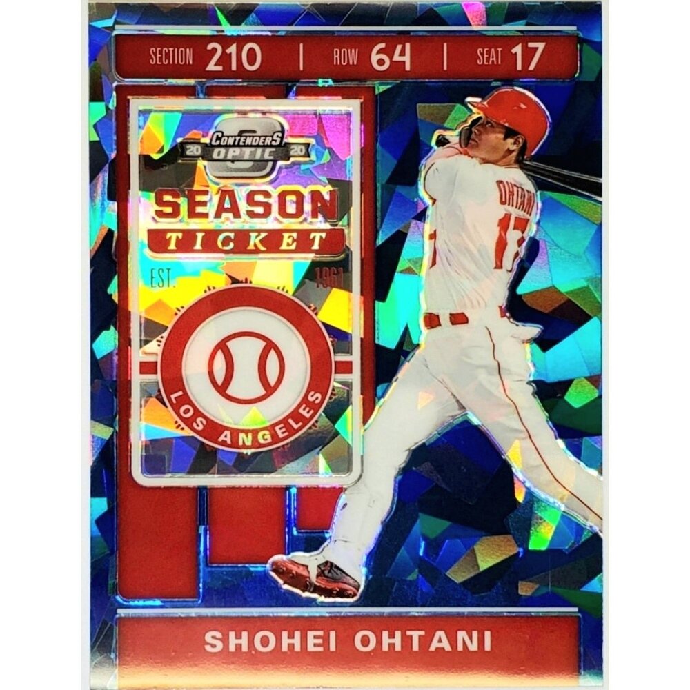 SHOHEI OHTANI BLUE ICE HOLO REFRACTOR SP /99 2020 PANINI OPTIC CONTENDERS #13